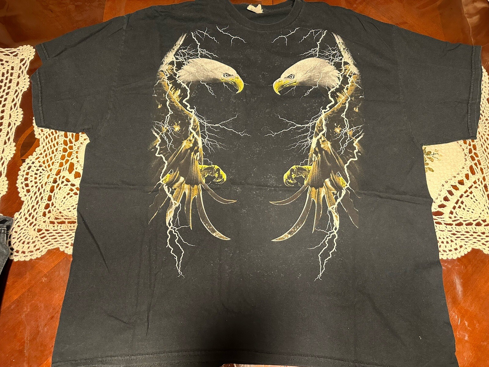 ALTRA Y2K American Eagle camicia biker nera lampo uomo XL