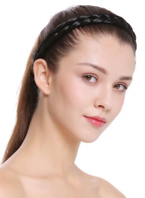 Haarband Haarreif geflochten Tracht traditionell schwarzbraun braid CXT-006-002
