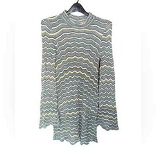 Free People Sweater Dress Women's Small Ziggy Zag Knit Pullovr Belle Sleeves