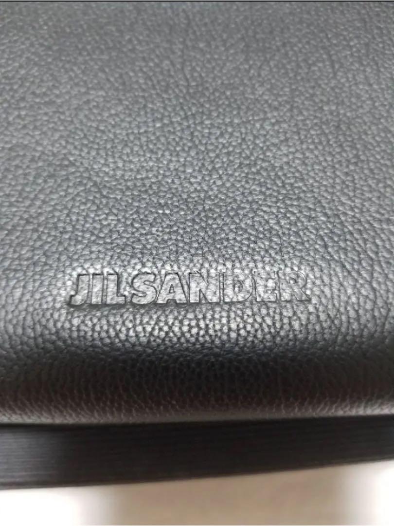 JIL SANDER Women's Plain Round Zip Leather Long Wallet Black