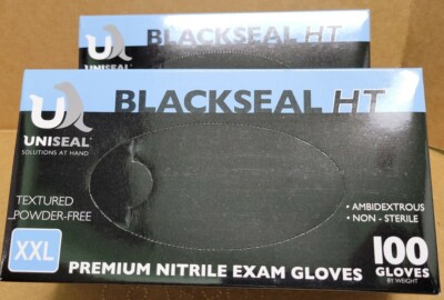  Black Nitrile Gloves 10MIL Sz XXL(2x 100pk)FREE SHIPPING 