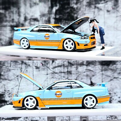 1/64 Time Micro Nissan Skyline GT-R R34 Gulf Livery  Second Item 5$ OFF 