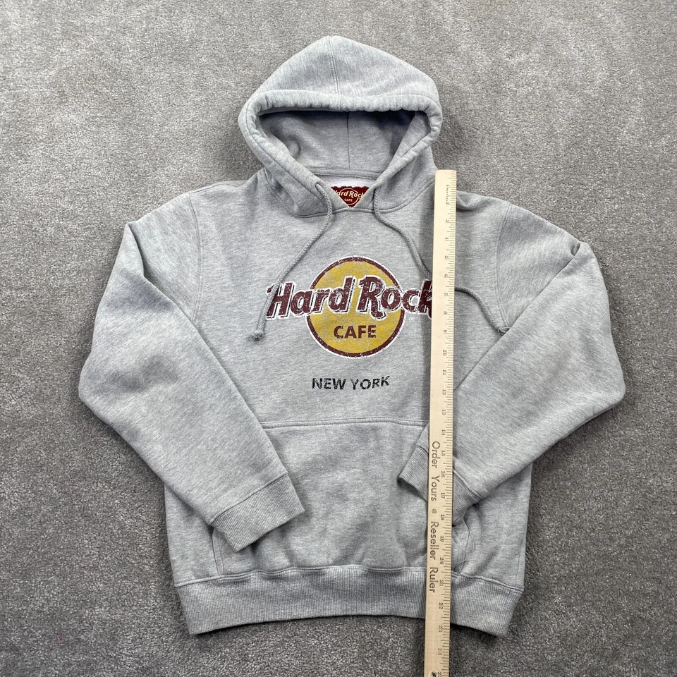 Sudaderas con capucha Hard Rock Café New York con gráficos manga larga para mujer talla M gris Foto 3 de 4