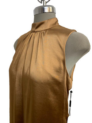 New Calvin Klein Elegant Delicate Satin Brown A Line Mini Dress Women's  size 2 | eBay