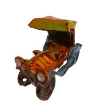 Scultura ceramica policroma, Macchinina MACCHINA Verzolini