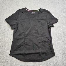 Scrubstar Scrub Shirt Women's Medium Black Short Sleeve Ultimate Nursing Medical