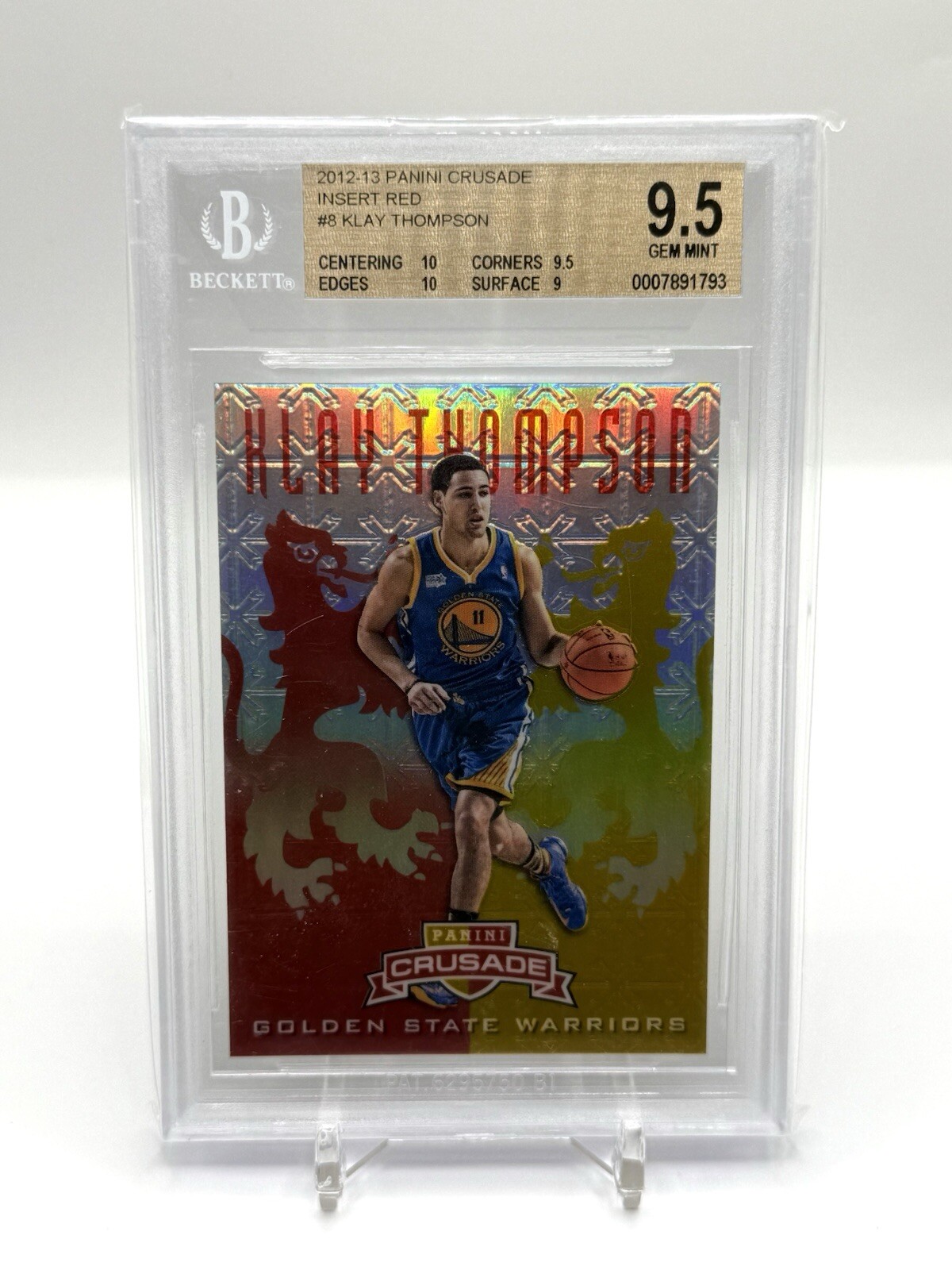 2012-13 Panini Crusade Klay Thompson #8 Red 76/99 BGS 9.5 Rookie
