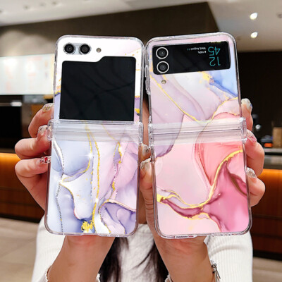 Marmor Handyhülle Für Samsung Galaxy Z Flip7 Flip6 Flip5 Flip4 Hinge Falten Case