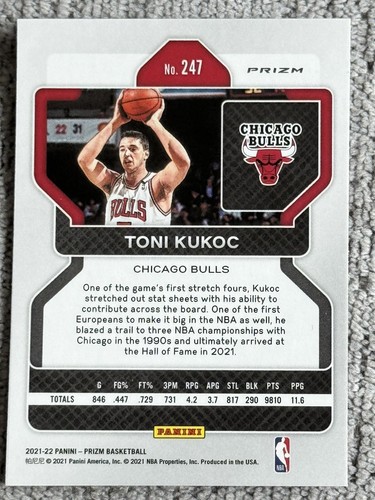 Toni Kukoc Pink Ice Panini Prizm 2023-24 Basketball Card #247 Bulls Mint - Picture 2 of 2
