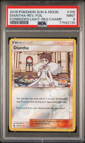 PSA 9 DIANTHA 105/131 POKEMON REGIONAL CHAMPIONSHIPS FORBIDDEN LIGHT PROMO CARD