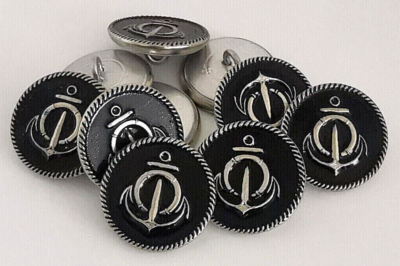 Lot De 10 Boutons Anciens En Métal Argenté 18 Mm - Occasion/neufs, Fabrication Française