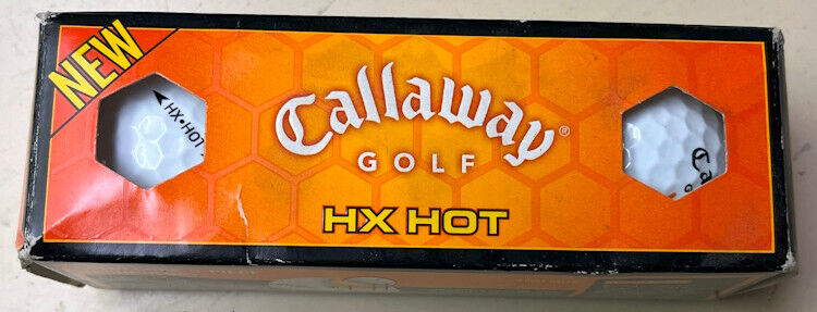 Callaway HX HOT Golf Balls. One Sleeve of 3 Balls. New
