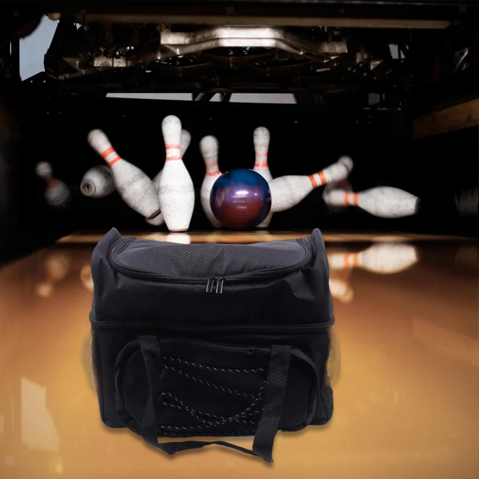 Bowling Tote Bag Portable Nylon Protective Bowling Bag for Double Balls