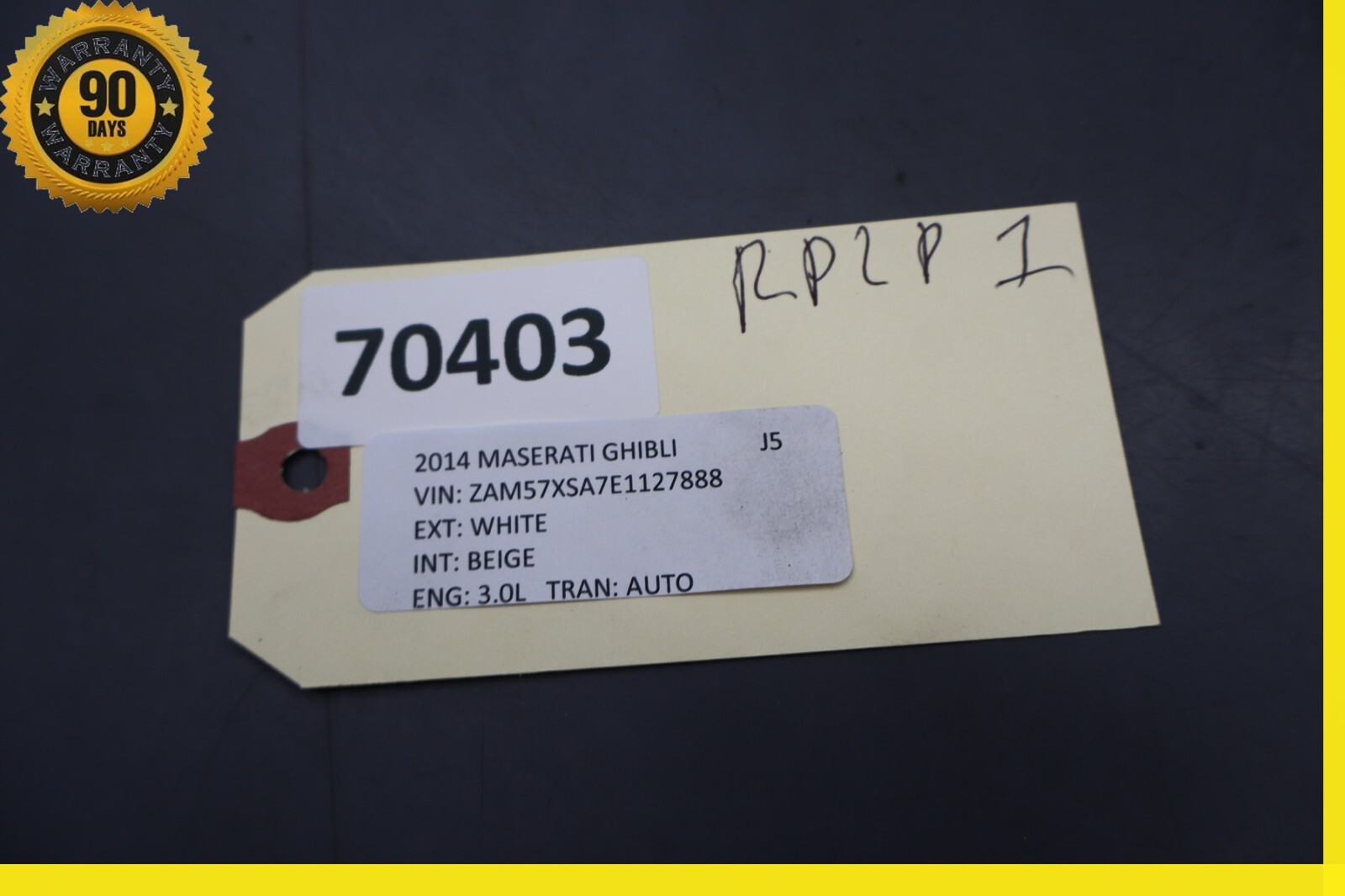 14-17 Maserati Ghibli Rear Trunk Lid Parking Camera Trim Panel Assembly Oem