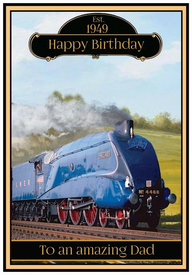 Personalised Steam Train Theme Birthday Card (2 Designs) - Image 2 of 3
