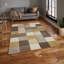 Contemporary Brooklyn Abstract Checked Tartan Patchwork Distressed Designer Rugs