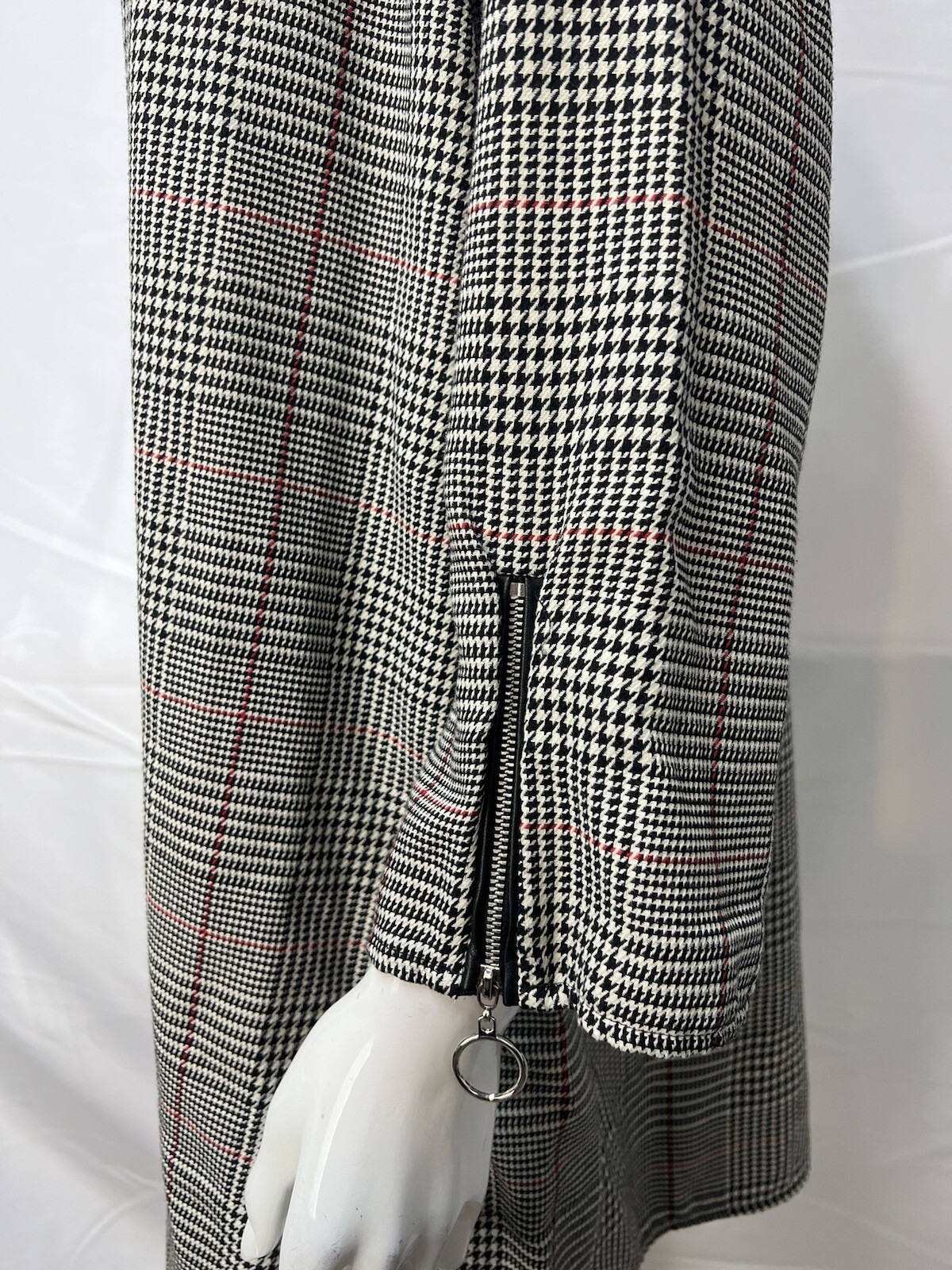 Zara Basic Black White Houndstooth Red Plaid Coll… - image 2
