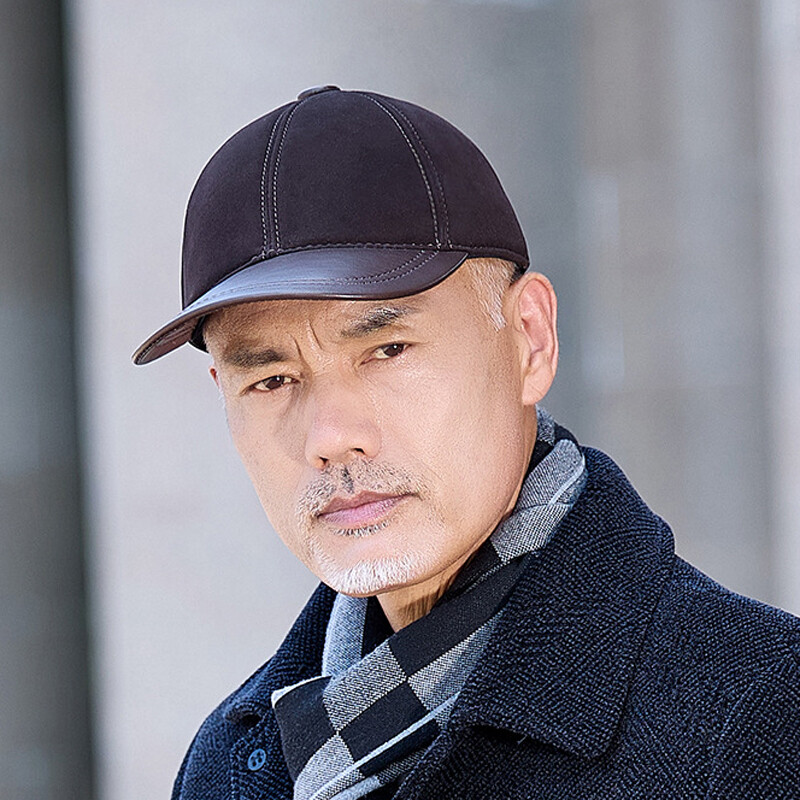 Street Style Warm Baseball Cap Fashion Men Sheepskin Baseball Hat