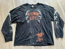Hot Leathers V-Twin Life Long Sleeve Shirt Size 3XL Skulls