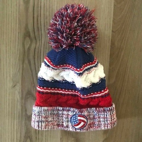 Volleyball Sports Beanie Knit Hat Pom 