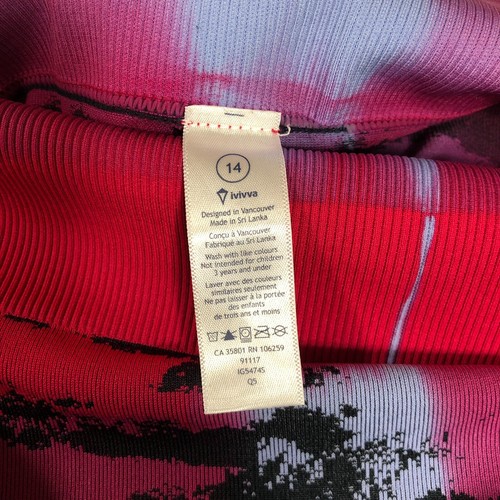 Lululemon Ivivva Seamless Legging Girls Sz 14 Womens 2 - 4 Pink Tie Dye Shibori - Picture 4 of 5