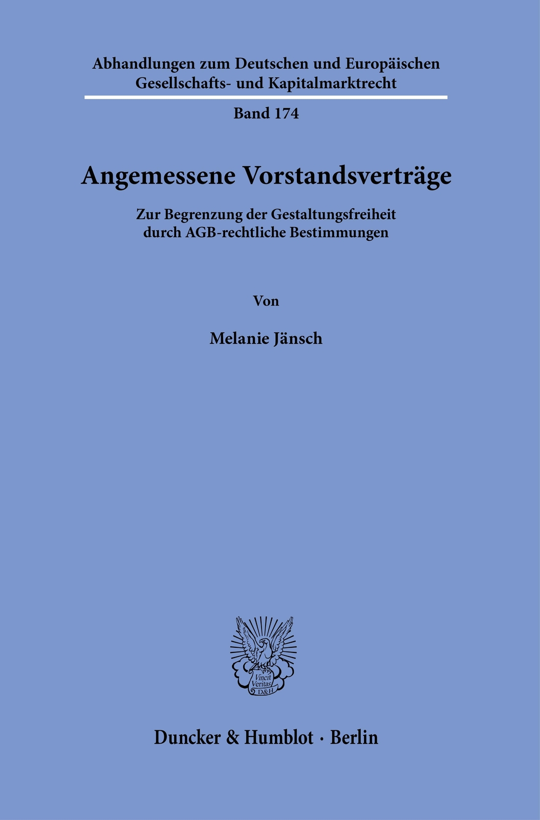 Angemessene Vorstandsverträge. | Jänsch, Melanie