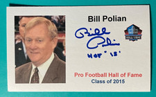 SIGNED BILL POLIAN 3"X5" INDEX CARD - COLTS - HOF