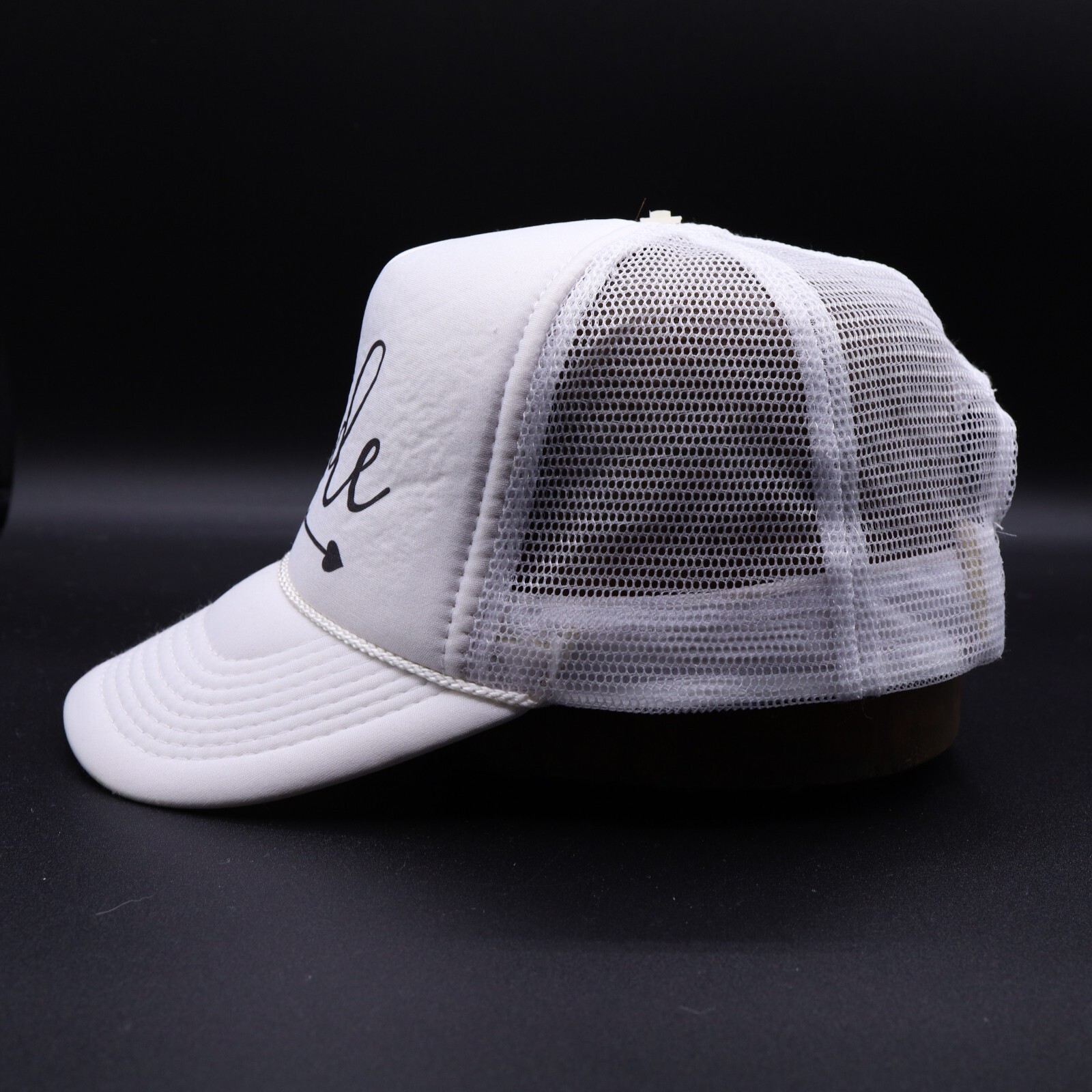 Bride Hat Cap Strap Back White Missing Top Button… - image 9