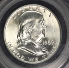 Franklin Silver Half Dollar 1959 D. PCGS MS-65 FBL Blast White Lot 9064-579-9911