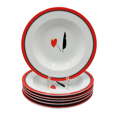 Studio Nova Terrace Twist Red Set of 6 Soup Bowls 9 