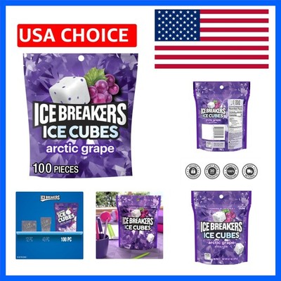 ICE CUBES Arctic Grape Sugar-Free Chewing Gum Pouch - 100 Pieces, 8.11 oz