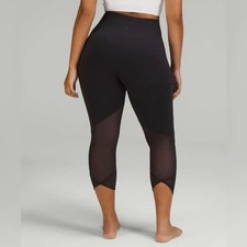 Lululemon Nulu and Crisscross Mesh High-Rise Crop 23" in Black Size 2 Legging
