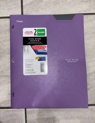 Five Star 2 Pocket Folder w/ Stay-Put Tabs   Durable School Folder  Choose Color