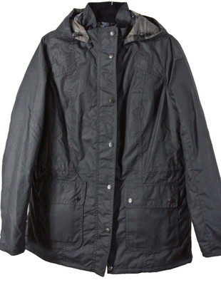 Barbour, 'Orkney' Waxed Cotton Anorak with Removable Hood- Navy US 6 #WAX24