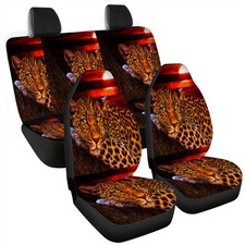 Horse Tiger Animals Print Auto Universal Front Rear Car Seat Cover 4 Pack Set