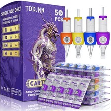 50PCS 12 Bugpin Tattoo Cartridge Needles Mixed Round Liner, 3RL 5RL 7RL 9RL ...