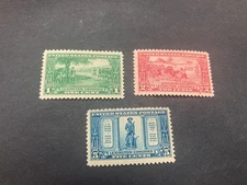 KAPPYS STAMPS USA #617-19 1925 LEXINGTON CONCORD COMPLETE SET MINT HINGED K173