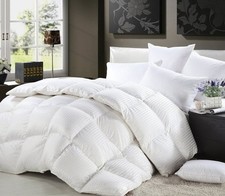 LUXURIOUS BAFFLE BOX Siberian GOOSE DOWN STRIPE Comforter 1200TC