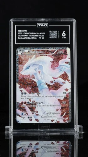 TAG 6 Reshiram Radiant Holo Legendary Treasures 2013 RC22/RC25 Black and White