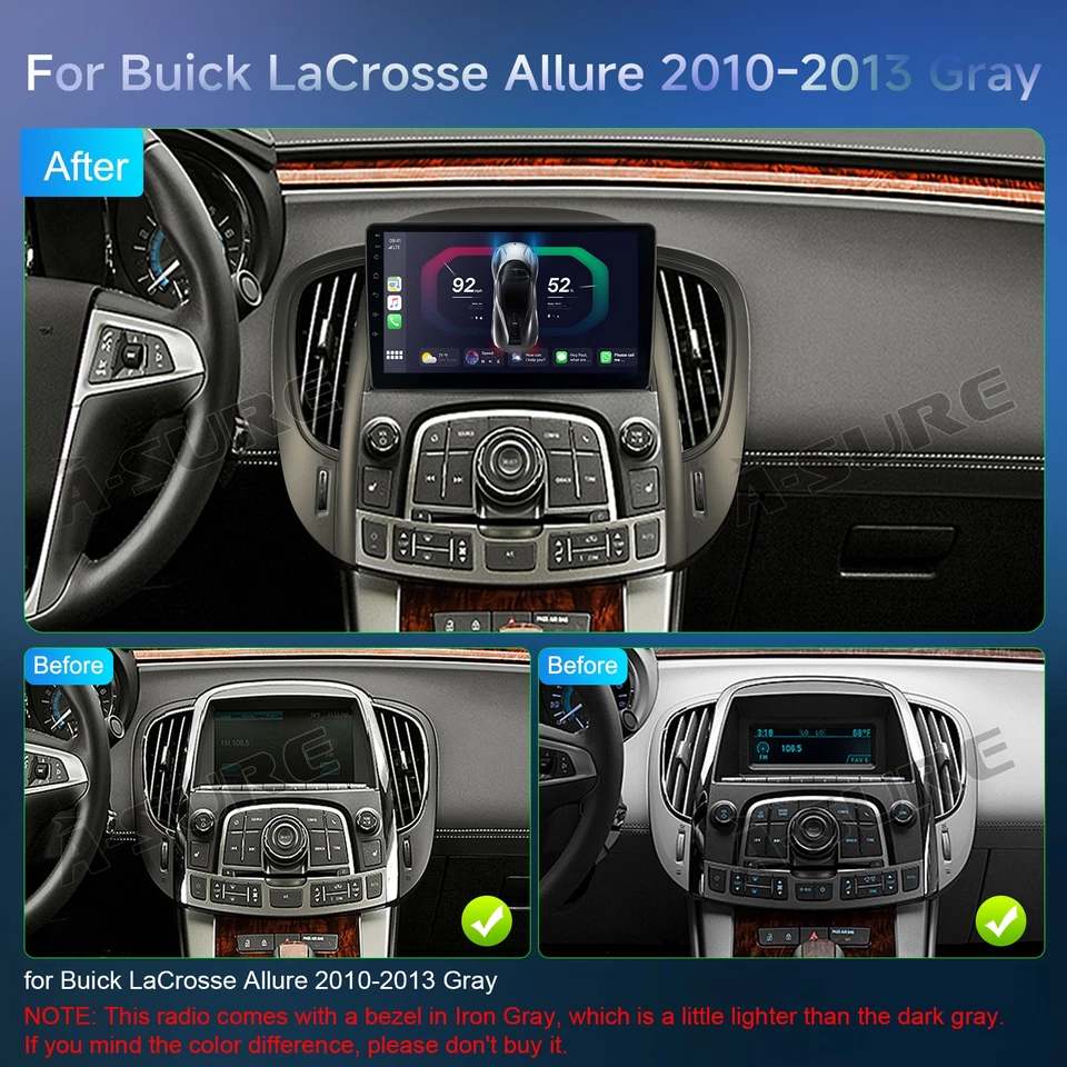 64GB CarPlay para Buick Lacrosse 2009-2013 Android14 rádio de carro estéreo GPS navegação BT - Imagem 3 de 4