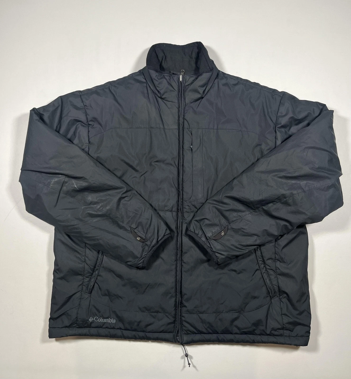 Columbia Jacket Mens XL Black Interchange Insulated Full Zip Coat Winter Puffer