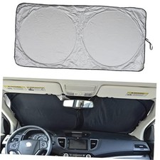 Car Windshield Sun Shade with Storage Pouch by A1 Sunshade Retractable Medium