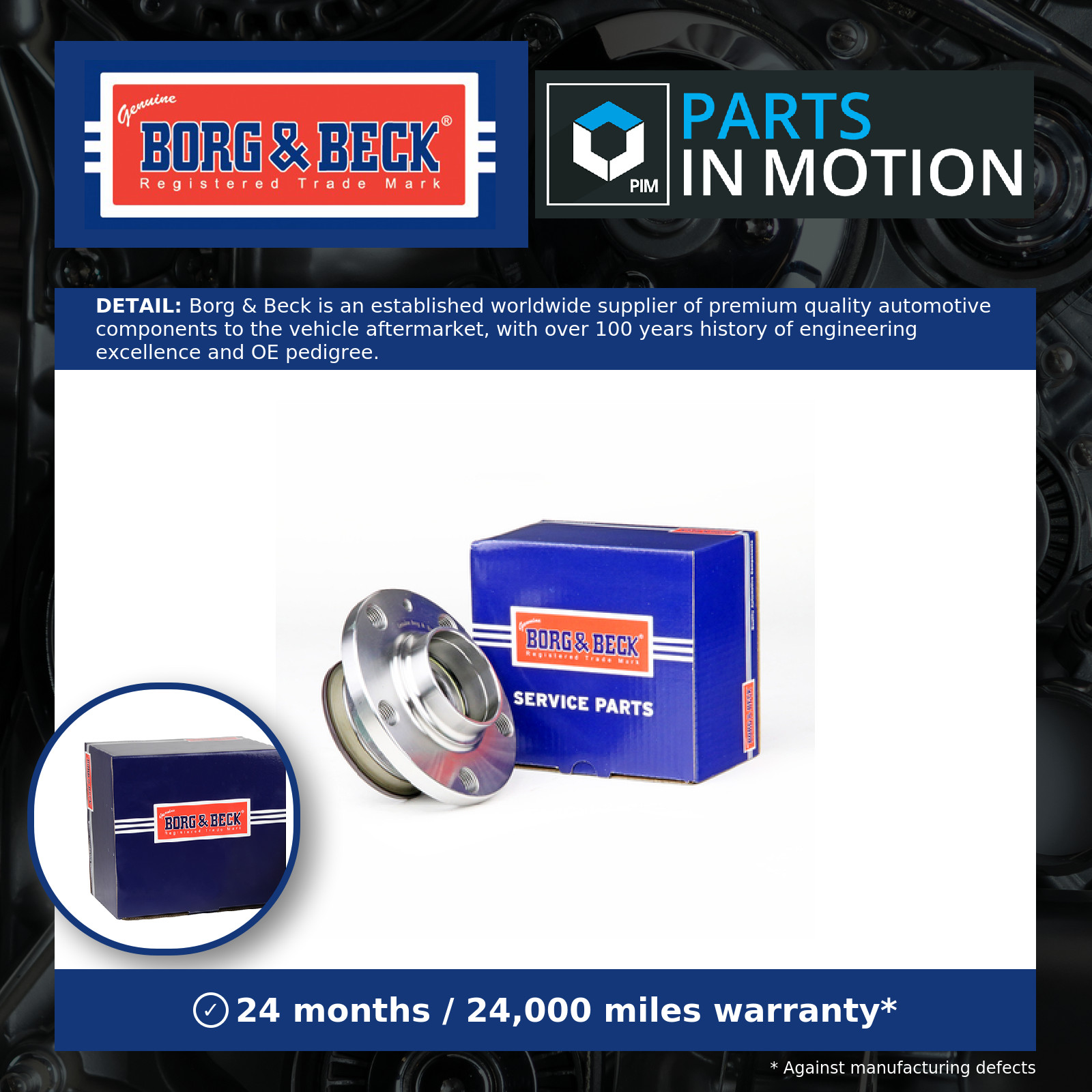 Wheel Bearing Kit Rear BWK1525 Borg & Beck 6RD501611 Genuine Quality Guaranteed