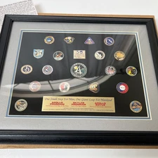 Vintage  NASA framed Pin collection Apollo - Skylab Apollo-Soyuz 1975