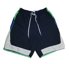 Nike Swim Trunks Mens XL Board Shorts Bathing Suit Lined White Green Blue