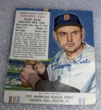 1953 George Kell Red Man Tobacco Baseball Card VG with Tab & On Card AUTO
