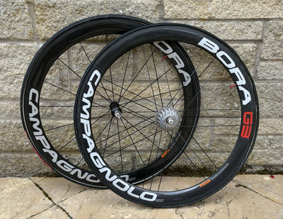 Campagnolo Bora G3 Rennrad Laufräder Carbon 2003 Schlauchreifen Vittoria Vintage Spieß