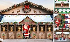 Christmas Garage Door Banner Decoration Magnetic Double 16 x 7 ft Santa Claus
