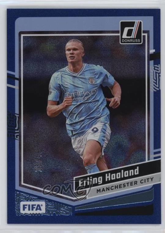 2023-24 Panini Donruss FIFA Blue 25/49 Erling Haaland #89 10ek