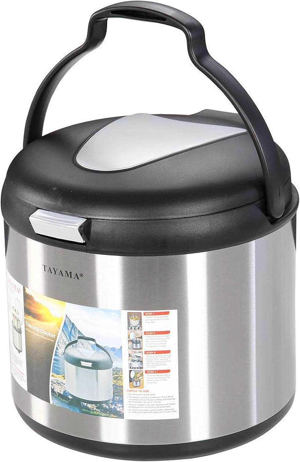 Tayama Thermal Cooker 5Qt Stainless Steel Cookware Circle Black/Grey